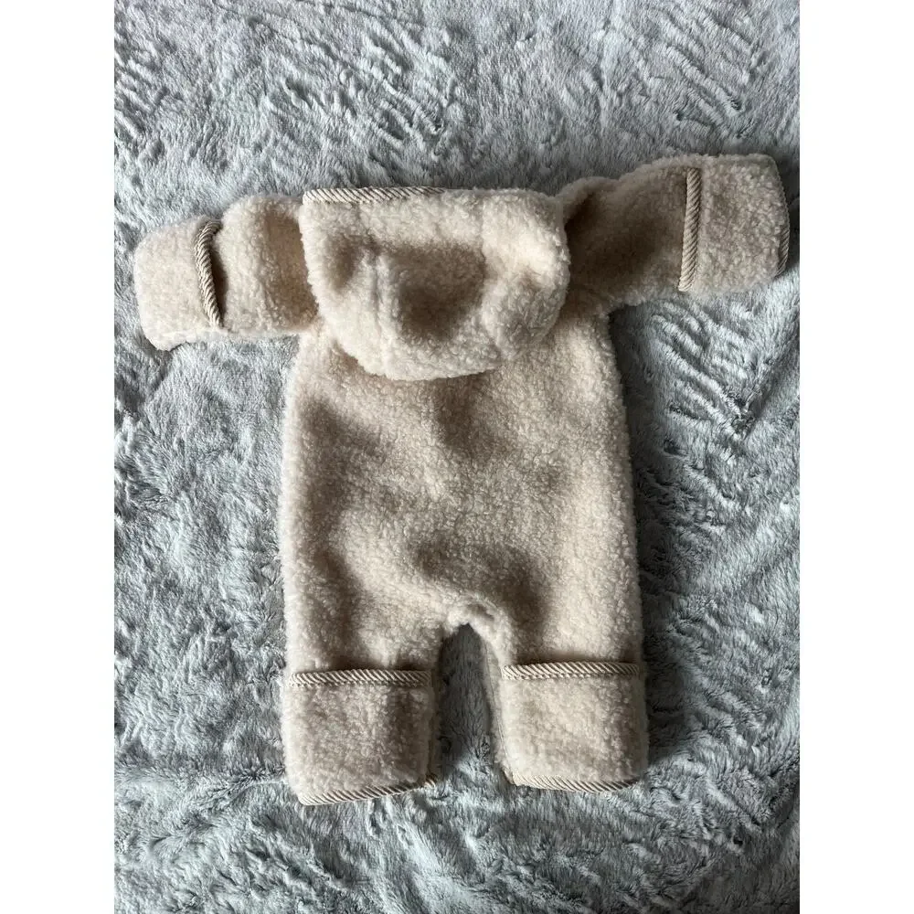 H&M Adorables Wool Teddy Sherpa Baby Bunting Hooded Cream Nordic NB 0-2M